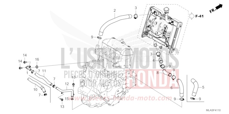 FLEXIBLE DE RADIATEUR/TUYAU D'EAU de CMX 1100 "Rebel" FLARE ORANGE METALLIC (YR368) de 2025